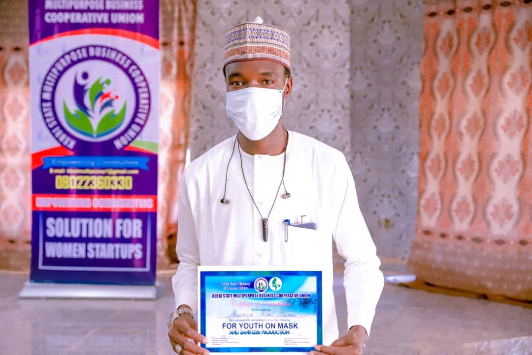 DrZSB's tweet photo. We did it! 50 young men and women trained Order your made in Kebbi masks from our doro company 👍🏽 Bulk discounts available. #MaskUpNigeria https://t.co/f4q9i27Bjl