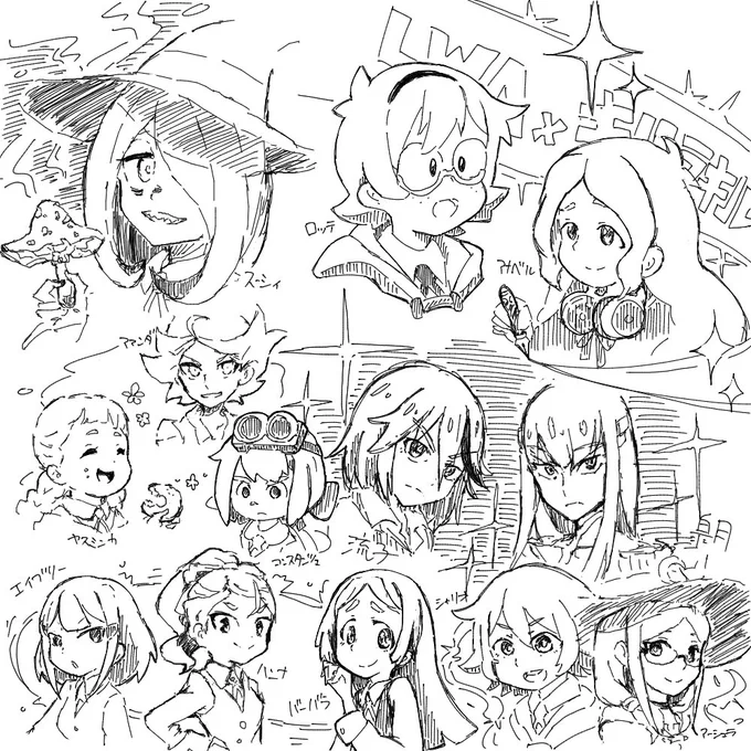 MUGIちゃん (@mugi6116 )とお電話しながらTRIGGER作品のキャラクターをいっぱい描いたよ〜!!!
凄いよ!迫力がハンパない!

#BNA #ビーエヌエー
#LWA_jp #リトルウィッチアカデミア 