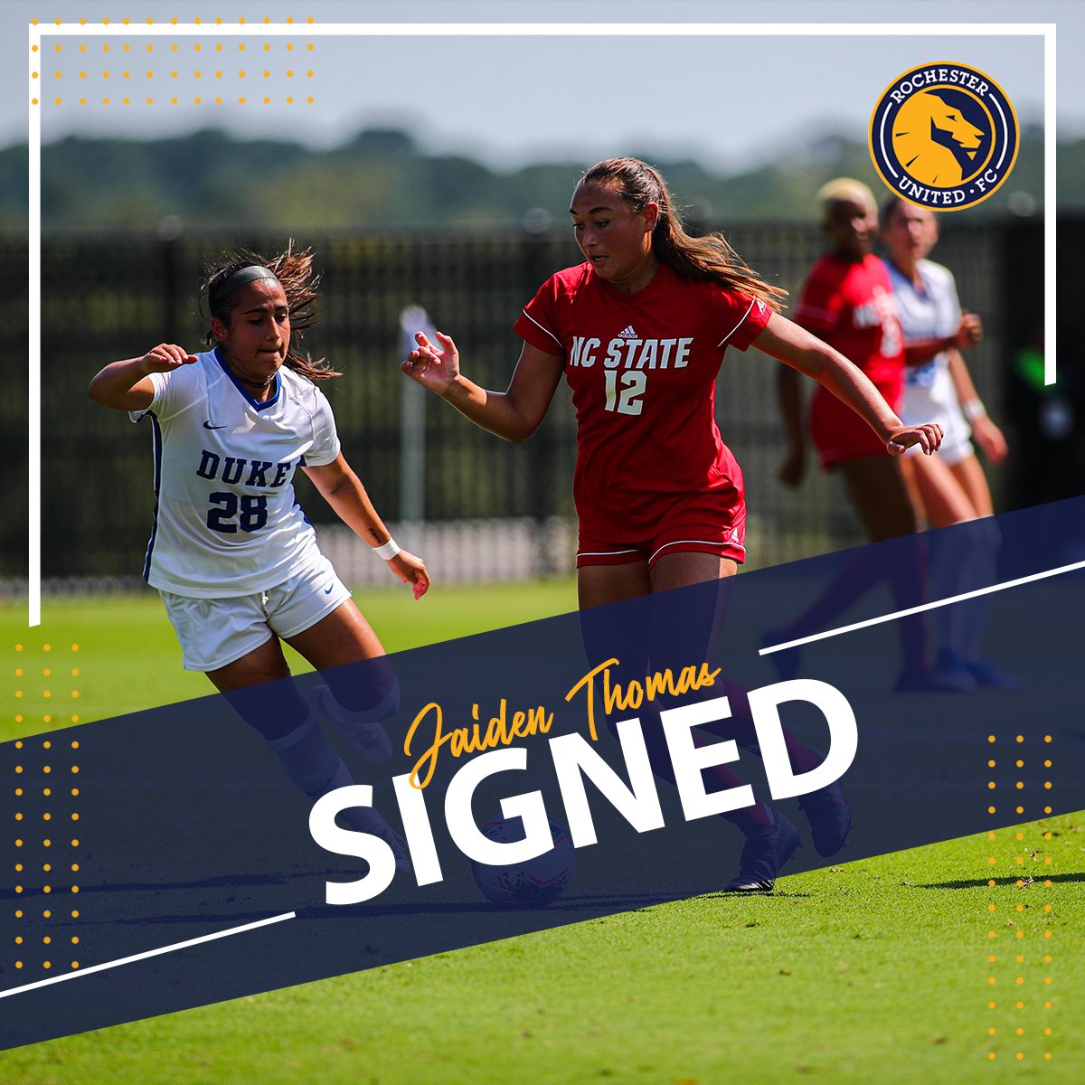 RUFCWPSL's tweet photo. Welcoming Jaiden Thomas - who appeared in 22 of 23 games as a freshman and helped D1 NC State have an exceptional year as they made it to the NCAA national third round! https://t.co/VIDxNfsD7y