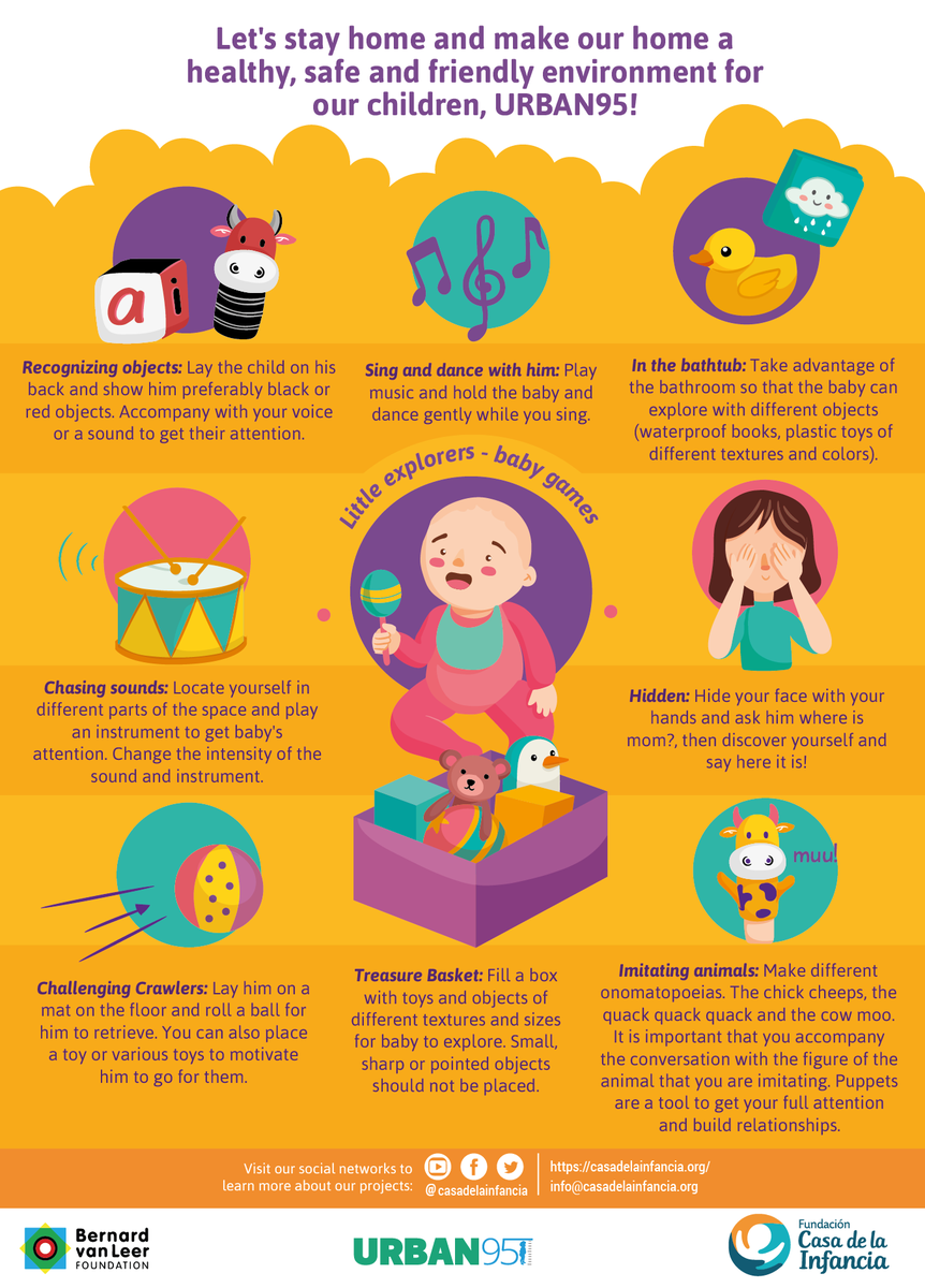 vanleerfdn's tweet photo. Play ideas to try with your little one this weekend, from @casadeinfancia:
👉Challenge them to crawl by placing a toy out of reach
👉Develop their sense of touch; make a treasure basket with objects with different sizes and textures
#toddlinginside #toddertips #playathome https://t.co/vssRqWMtoL