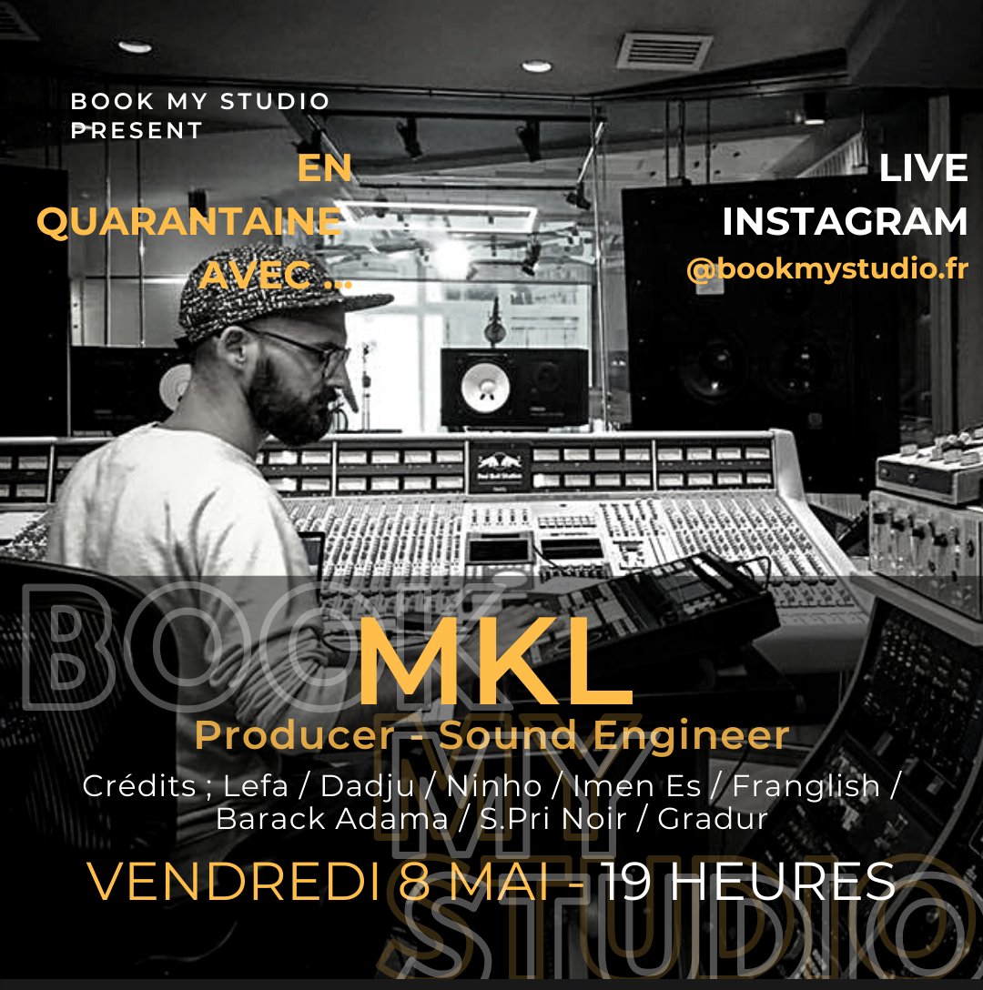 Bookmystudio's tweet photo. Rdv ce soir sur notre Instagram avec MKL.
Tu te demandes qui c'est ?! 
⬇️⬇️⬇️
On te donne une réponse en musique.
#live #musictech #beatmaker https://t.co/1HSfgvER5O