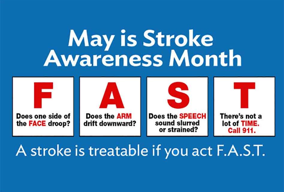 May is Stroke awareness month! A Stroke is treatable if you act F.A.S.T. #Stroke #Strokeawareness #FAST #neurology #neuro #stroke