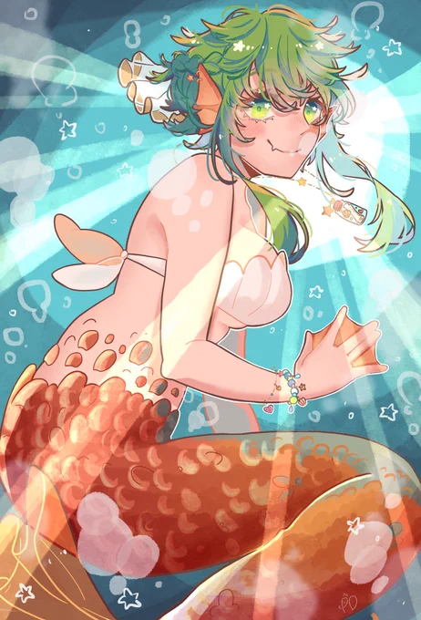 Finally drew Mermaid #GUMI for #mermay 
I've been meaning to do this for years now 