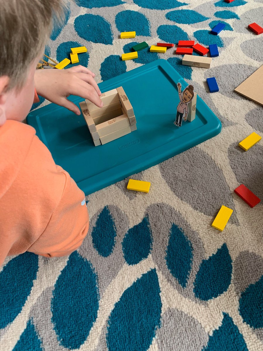 MrsEppich's tweet photo. Nick is building with Flat Mrs. Eppich! I don’t think she’s much help! #distancelearning #WARH https://t.co/mSuhpf80Zs
