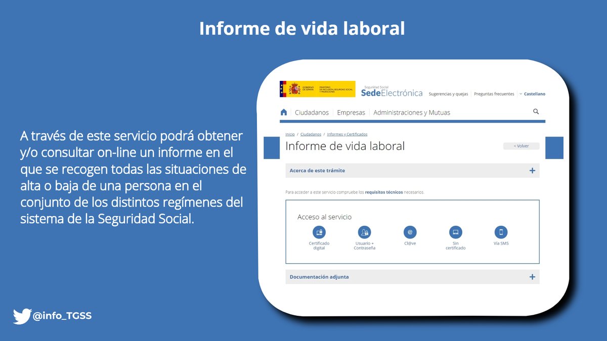 info_TGSS's tweet photo. ¿Quieres saber el tipo de contrato y el porcentaje de jornada que estás trabajando en tu empresa? Sal de dudas y descarga ya tu #VidaLaboral desde nuestra #SEDESS ➡ https://t.co/EJuY7qePNT https://t.co/joWR5JE3Hl