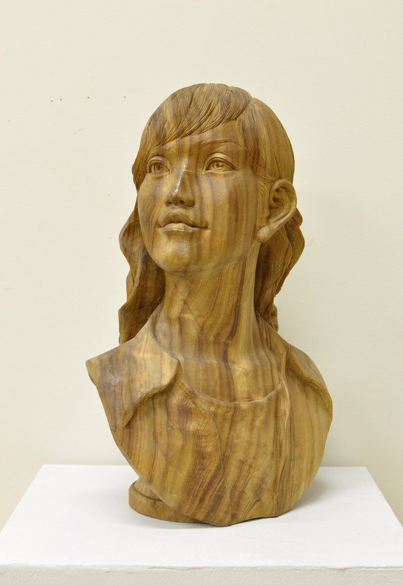 ずっと気になってた 木彫 仕女像 人物像 置物 R1151 美術品