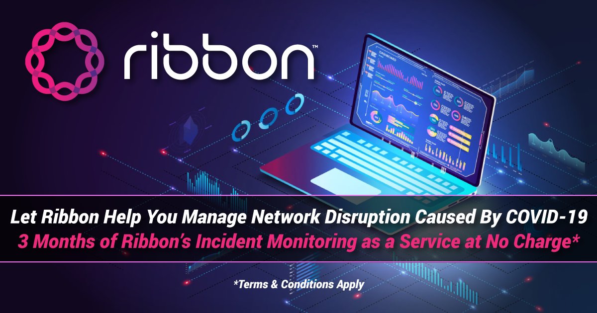 ribboncomm's tweet photo. The #Covid19 pandemic is putting additional pressure on every network -- let @ribboncomm help you manage any disruptions with 3 months of free Incident Monitoring: https://t.co/SG7dS1kOTP https://t.co/YtyYDhoQT2