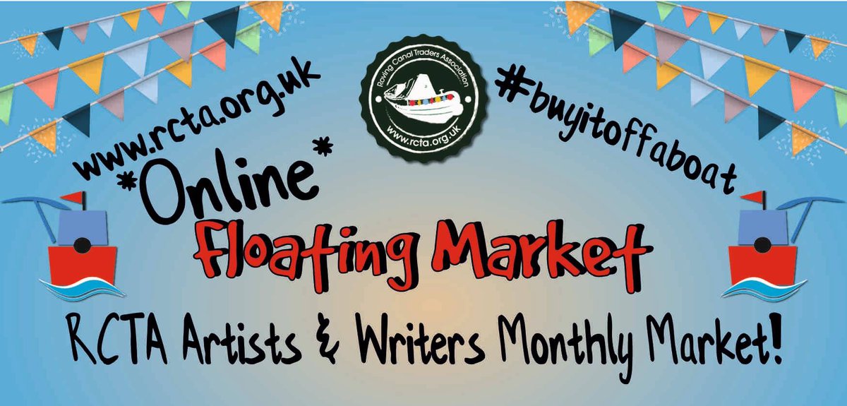 CanalTraders's tweet photo. Our very first online “Floating Market” is due to start tomorrow at 9am. The traders are getting ready, the virtual bunting is up &amp; you won’t have to Social Distance! #buyitoffaboat #canaltraders https://t.co/TxkBIGqlvX pop over for a sneaky preview :) https://t.co/oeGBAFxWUm