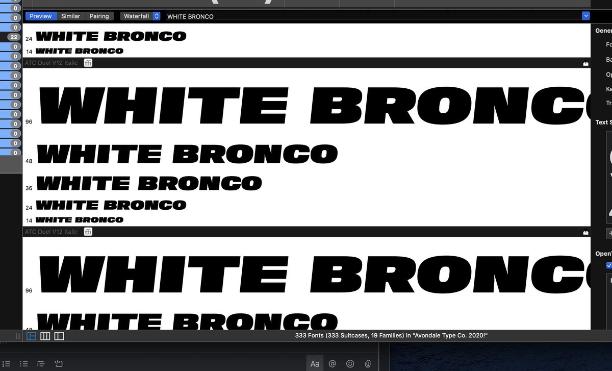 I always forget how dope ATC Duel italics is. I don't think I've EVER seen(since we dropped it 5 years ago), anyone use it commercially.

avondaletypeco.com/fonts/atc-duel/

#type #typedesign