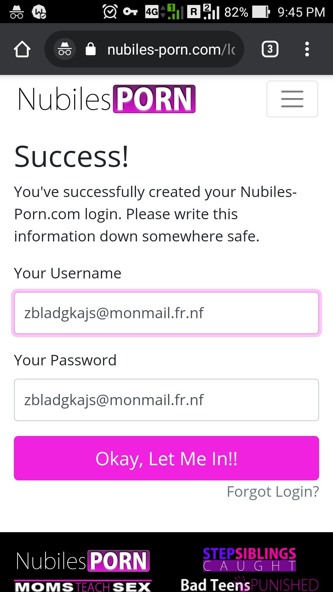 Premium Accounts on X: 8 May 2020 Nubilesporn Porn Password: Website:  t.coL9QNJyFD3d Username (if any): zbladgkajs@monmail.fr.nf  Password (if any): zbladgkajs@monmail.fr.nf Proof: check attachment  Telegram channel: t.copRnk204624 ...