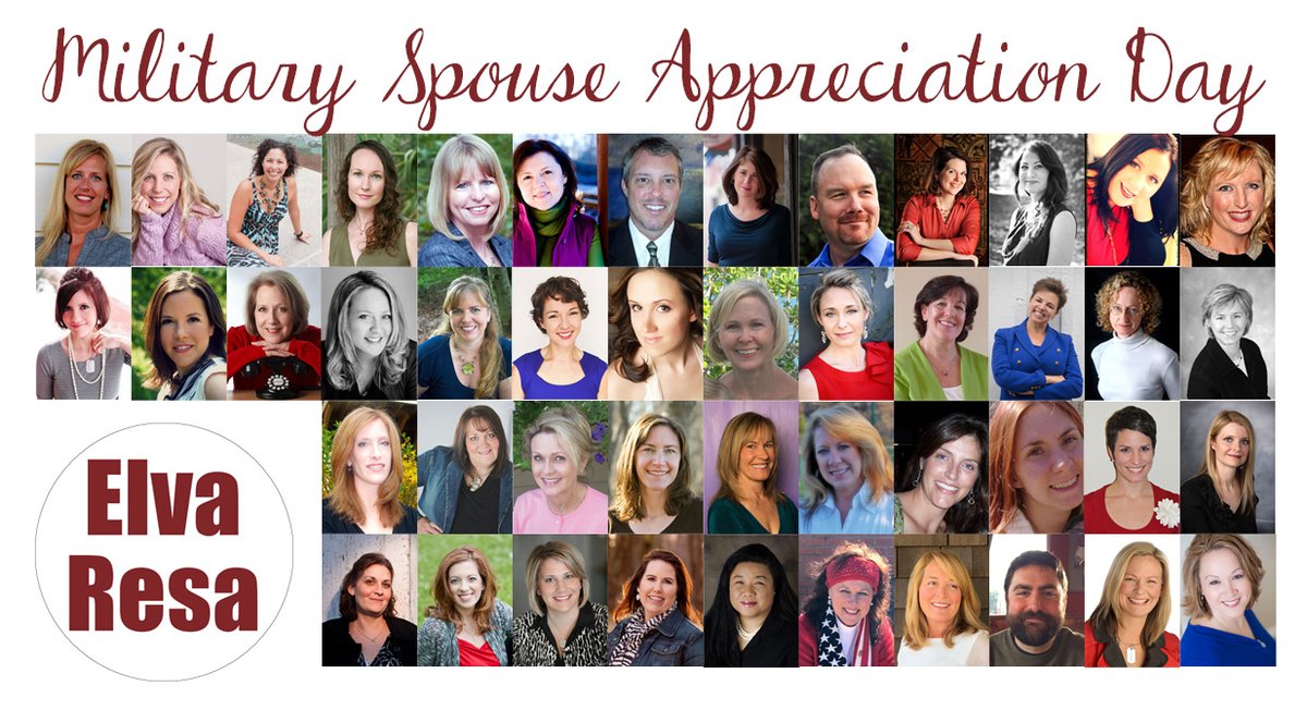 ElvaResa's tweet photo. Happy #MilitarySpouseAppreciationDay to our many #milspousewriters! We appreciate you! #militaryspouses #militarylife #writerslife #booksmakeadifference #storiesconnectus https://t.co/RxlIA6lT7a