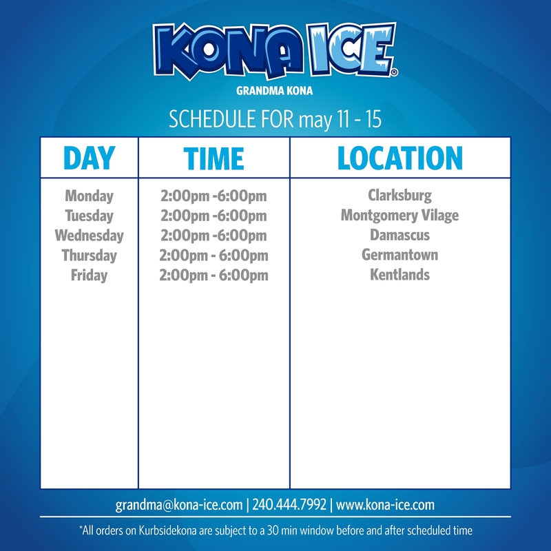 Grandma Kona schedule for next week.  Please go to kurbsidekona.com/?id=3545 to schedule your Kona delivery.