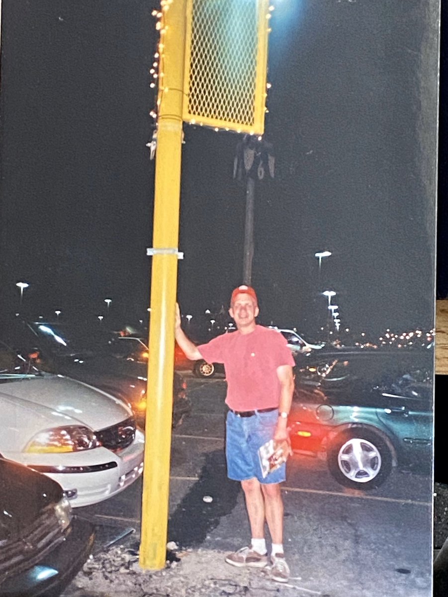 HughE_Dillon's tweet photo. In 2000 b4 @phillies broke ground to build CBP they placed the right and left Foul Line Poles in the Vet stadium parking lot to show sports fans where they’d be placed when the ball park opened in 2004 #phillies #springcleaningfinds #phillyfans #philliesnation #phillyquizzo https://t.co/XOx3khaFub