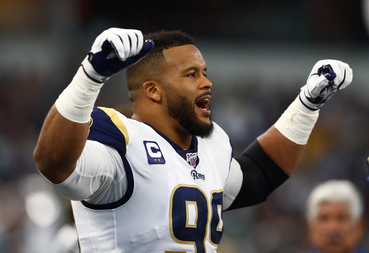 PFF's tweet photo. Most total pressures among interior defenders in 2019
1. Aaron Donald - 80
2. Kenny Clark - 62
3. Cameron Heyward - 59
4. Chris Jones - 58 https://t.co/gNldnsHijc