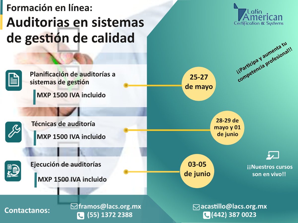 SystemsLatin's tweet image. ¿Te gustaría saber más sobre las auditorias y el proceso para poder ejecutarlas? 🤔
¡No te pierdas nuestros diferentes cursos! 🤓💻
En los que podrás seguir preparándote profesionalmente desde la comodidad de tu hogar.  🏠👨‍💻
¡NO TE LOS PIERDAS! 
👩👨✅
