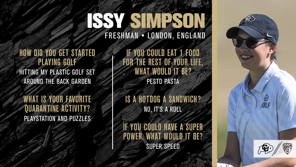 CUBuffsWGolf's tweet photo. She just finished her first year for CU, so let’s celebrate and find out more about Issy Simpson! #GoBuffs https://t.co/noinAjNXym