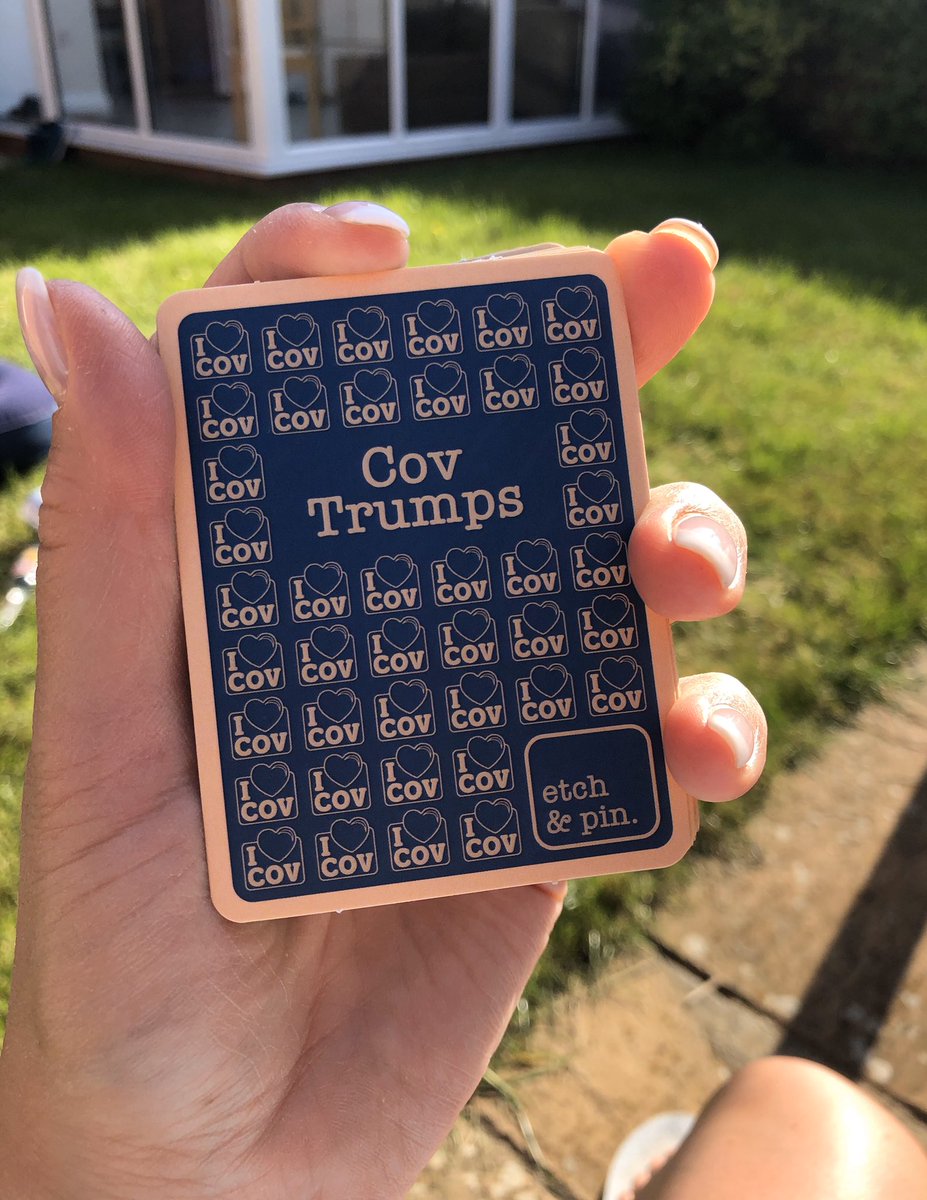 binkybunny7's tweet photo. Enjoying playing @EtchandPin #CovTrumps in the sunshine ... what a fab set of cards!! #CovHour #LoveCoventry #EtchAndPin โค๏ธโ๏ธ https://t.co/3m0J6fdpOI