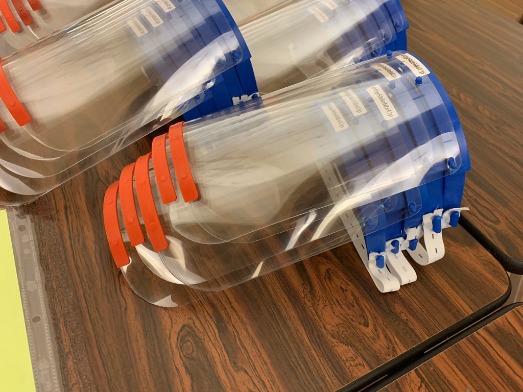 OpShieldsUp's tweet photo. Had the most amazing day with @usbank team yesterday assembling @josefprusa PPE face shields for front line workers. Their amazing Sacramento regional team of 10 did 660 shields in about 3 hours!! THANK YOU! #CommunityPossible🛡⬆️💪 https://t.co/fFakBEHA0U