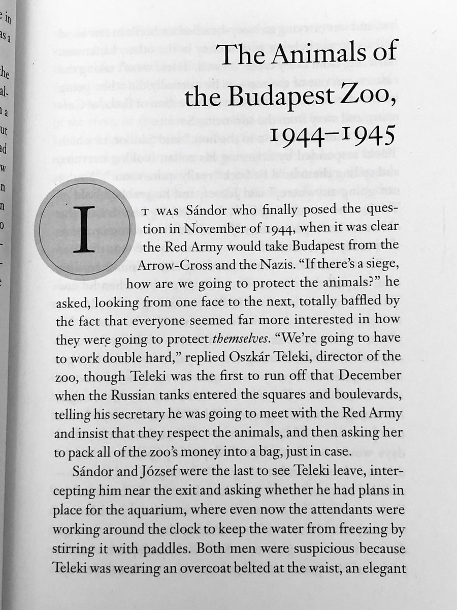 5/8/2020: "The Animals of the Budapest Zoo, 1944-1945" by Tamas Dobozy, from his 2013 collection SIEGE 13, published by  @Milkweed_Books.