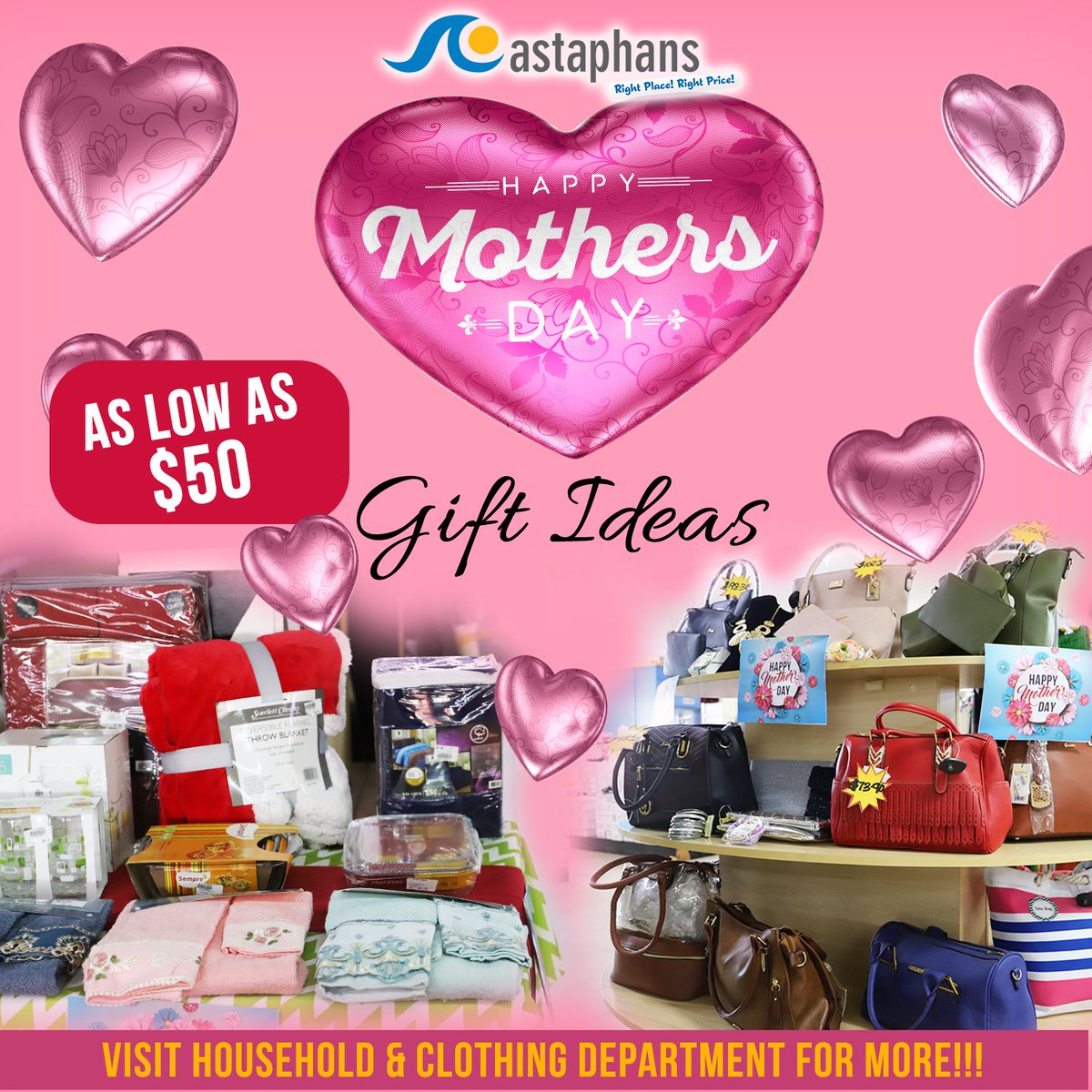 AstaphansJ's tweet photo. Give mom something she would like this Mother's Day💐 We have some great gift ideas in store 💄🎁.

#Astaphans
#RightPlaceRightPrice
#HappyMothersday https://t.co/pY0EiZmBmE