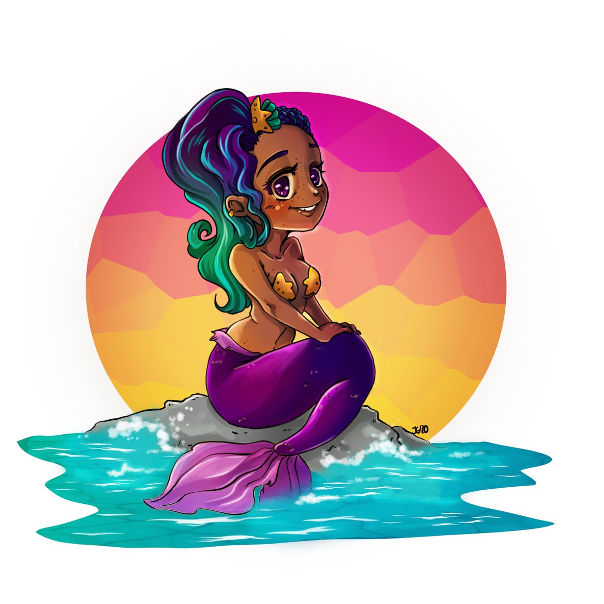Just some cuteness, because I feel meh.  #Mermay2020 #ArtistOnTwitter #digitalart #artwork #Mermaid