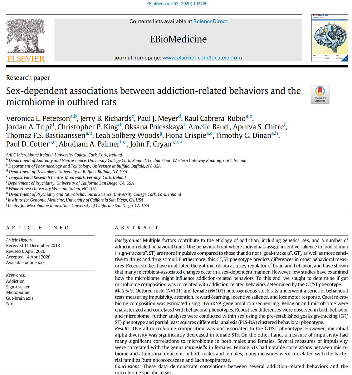 jfcryan's tweet photo. Sex, Drugs and the Microbiome.... Delighted to see this collaboration with @AbePalmer @MeyerLabInc @AmelieBaud @pauldcotter and many more finally out in @EBioMedicine. Well done @VeroLPeterson for leading the charge...https://t.co/ZmaRaF97oP https://t.co/hv4uTqGIRp