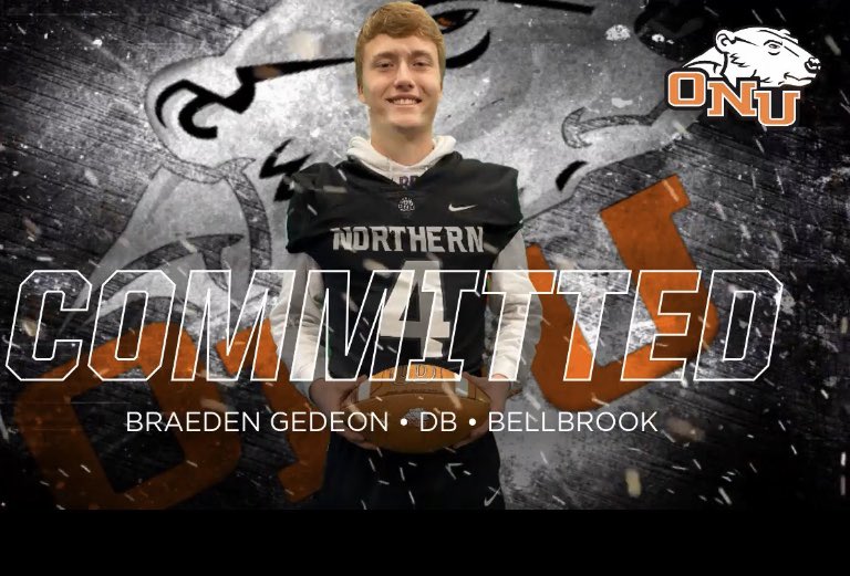 BraedenGedeon's tweet photo. Excited to announce that I will be continuing my academic and athletic career at Ohio Northern University! Thank you to everyone who has helped me along the way! #FeeltheRoar https://t.co/yf5sno4Zle