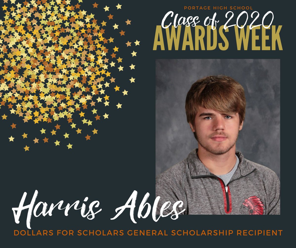 Portage_Schools's tweet photo. SENIOR AWARDS WEEK ANNOUNCEMENT
The first four recipients of the Dollars for Scholars General Scholarship are Harris Ables, Nicholas Arman, Emily Baturoni, and Mackenzie Curry! Congratulations!
#SeniorAwardsWeek #PortageProud #SeniorStrong https://t.co/pf5g0dwQ5K