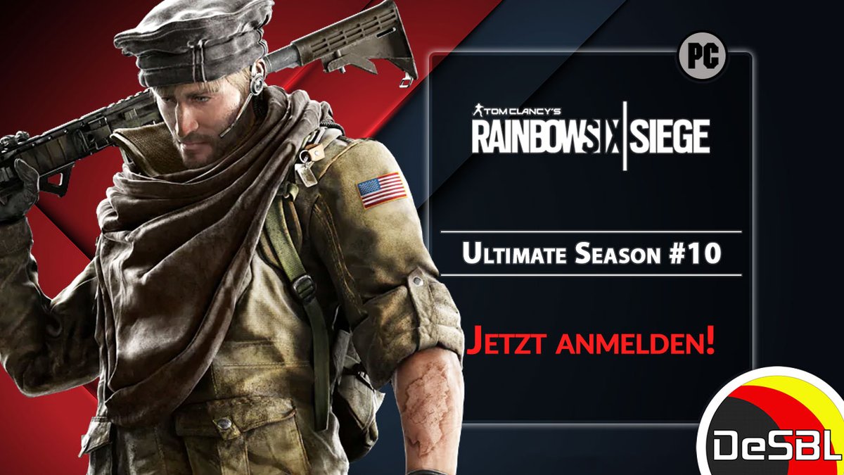 Rainbow Six Siege: Ultimate Season #10. Über 200 Teams haben sich schon angemeldet! Ihr auch? Nein? Hier könnt ihr dabei sein: bit.ly/2LbcP8T

#DeSBL #eSport #RainbowSixSiege #pcgaming