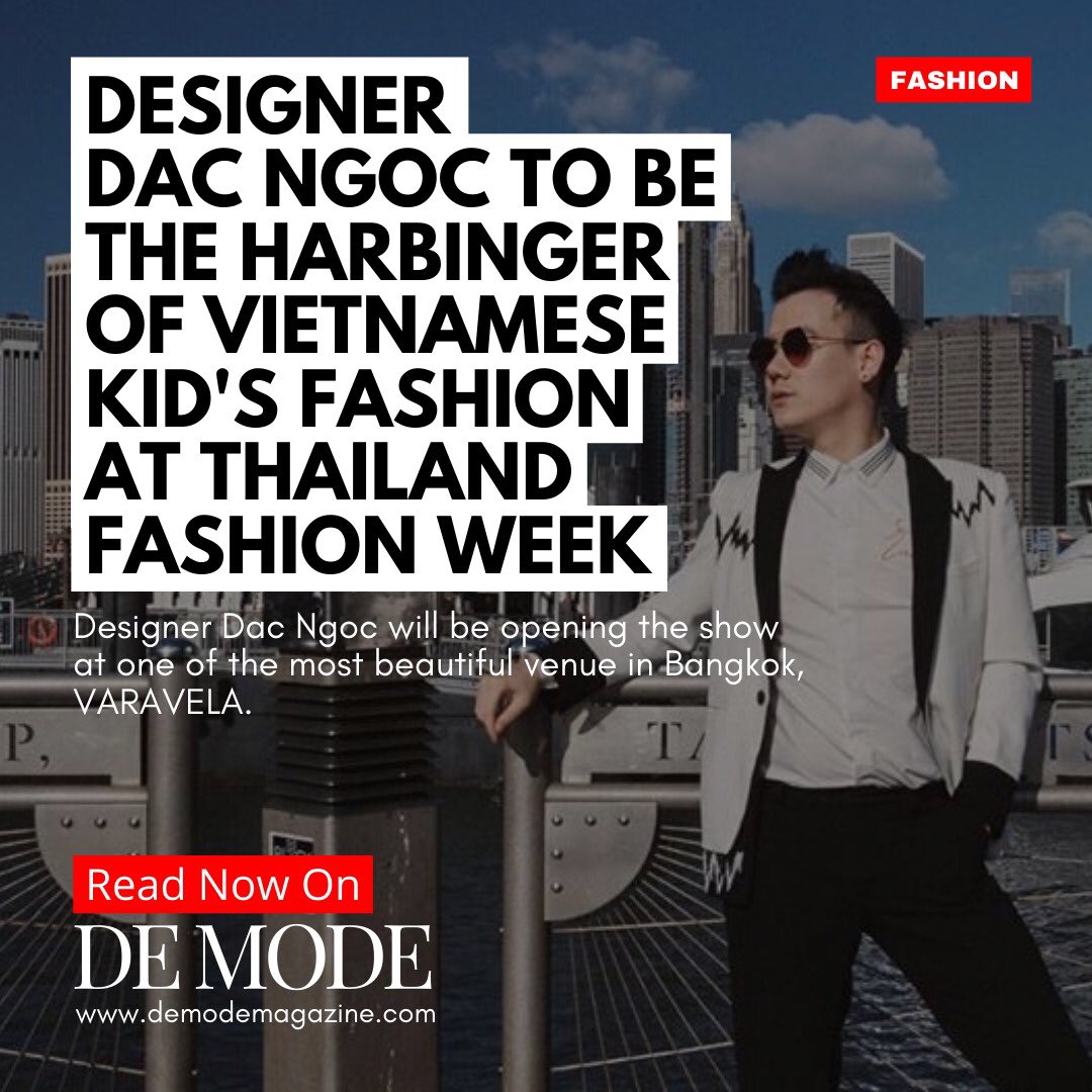 magazinedemode's tweet photo. DAC NGOC is to become the first Vietnamese designer to showcase at THAILAND FASHION WEEK Powered by ASTON MARTIN in Bangkok. 

Read the full story
https://t.co/NfgtDAtOQw

#demode #demdoemagazine #dacngoc #vietnam #thailand #thailandfashionweek #dacngocdesignerhouse #kidsdesigner https://t.co/gG0UztUQFz