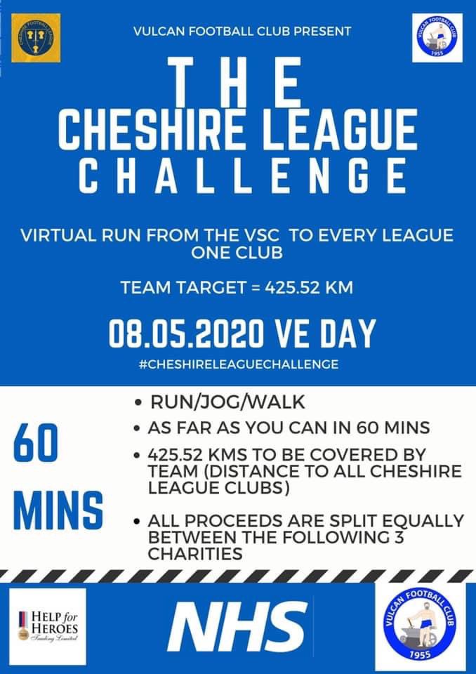 A tremendous effort from <a href="/haz66/">Colm Farrell</a> Colm Farrell who has been raising money for Stamp Out Suicide doing a virtual walk from Warrington to Tuam,  Co Galway. 

Also to the lads at <a href="/vulcanfc1955/">Vulcan FC</a> who today are trying to run a combined 425km in support of the NHS and Help for Heroes