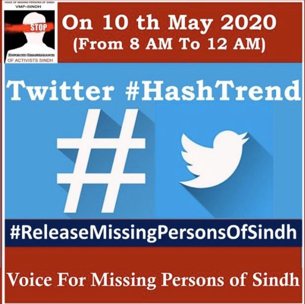 DMBaloch_'s tweet photo. Human rights abuses are rampant in Sindh. Sindhi organizations are constantly protesting in this regard. On May 10, our Sindhi friends are running an online campaign in social media.We request for their support&amp; full participation in the campaign. 
 #ReleaseMissingPersonsOfSindh https://t.co/GVVecNz9Js