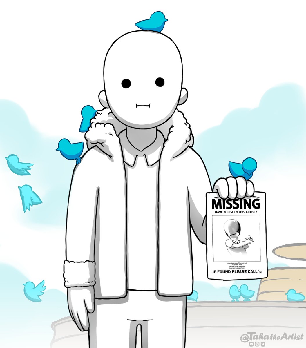 TahaTheArtist's tweet photo. Excuse me. Have you seen this artist? He's been gone for a long time. He wears this mask and- ...oh, I already asked you? OK... ...well have you seen him since I last ask- Wait. Don't go.
#FindTaha #SearchForTheArtist #HaveYouSeenThisArtist #MaybeYouSawHimButForgot #WaitDontGo https://t.co/FrEYjTvib8
