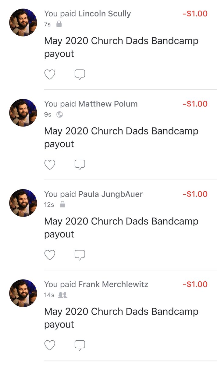 ChurchDads's tweet photo. Thanks to our generous fans who are still buying the Dick Scully EP in times of quarantine https://t.co/2XmRK2FLkp https://t.co/Q57Jisl873