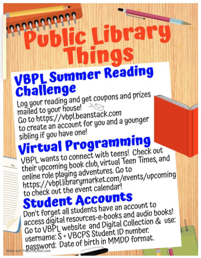 The Virginia Beach Public Library branches may be closed, but they are still serving our <a href="/FirstColonialHS/">First Colonial HS</a> students! <a href="/vblms/">Maha Elmachichi</a> <a href="/vbschools/">VBSchools</a> @JessieSCaldwell #VBAlwaysLearning