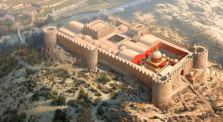 Digital reconstruction of Mes Aynak, a massive complex with over 400 Buddha statues, stupas and a 40 ha monastery built by the Kushans in Kabulistan, although it seems it was built upon a previous religious site.Mes Aynak was destroyed by the Ghaznavids in the 11th century.