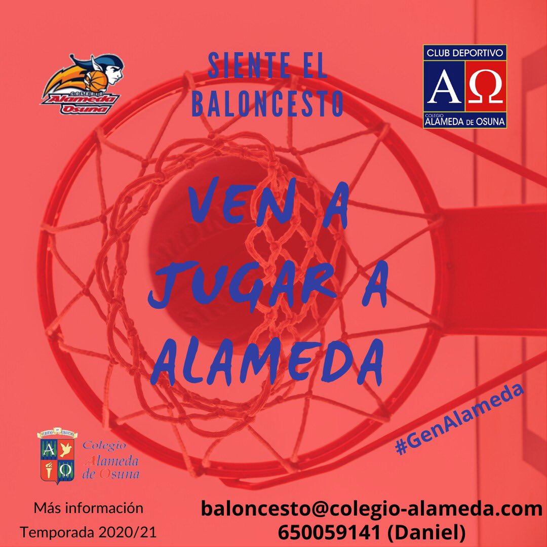 #Baloncesto
Buscamos jugadores y jugadoras nacidos entre 2003 y 2013.
¡Siente el baloncesto! 
Ven a jugar a Alameda.
#GenAlameda