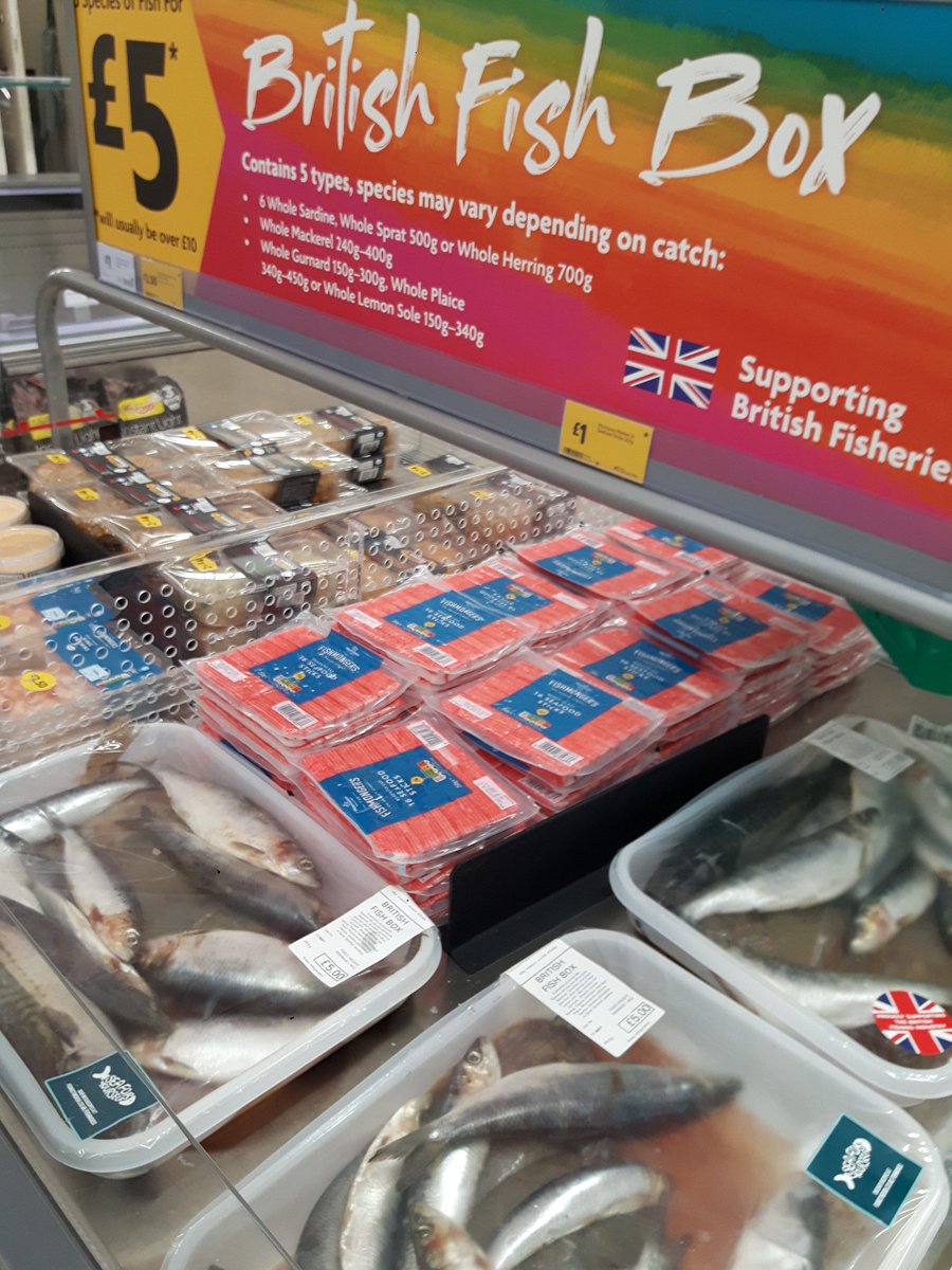 @CateDvineWriter @SeafoodFromScot @Morrisons Morrisons great value Fish Box five species for £5.  They reckon it's about £10 value.
