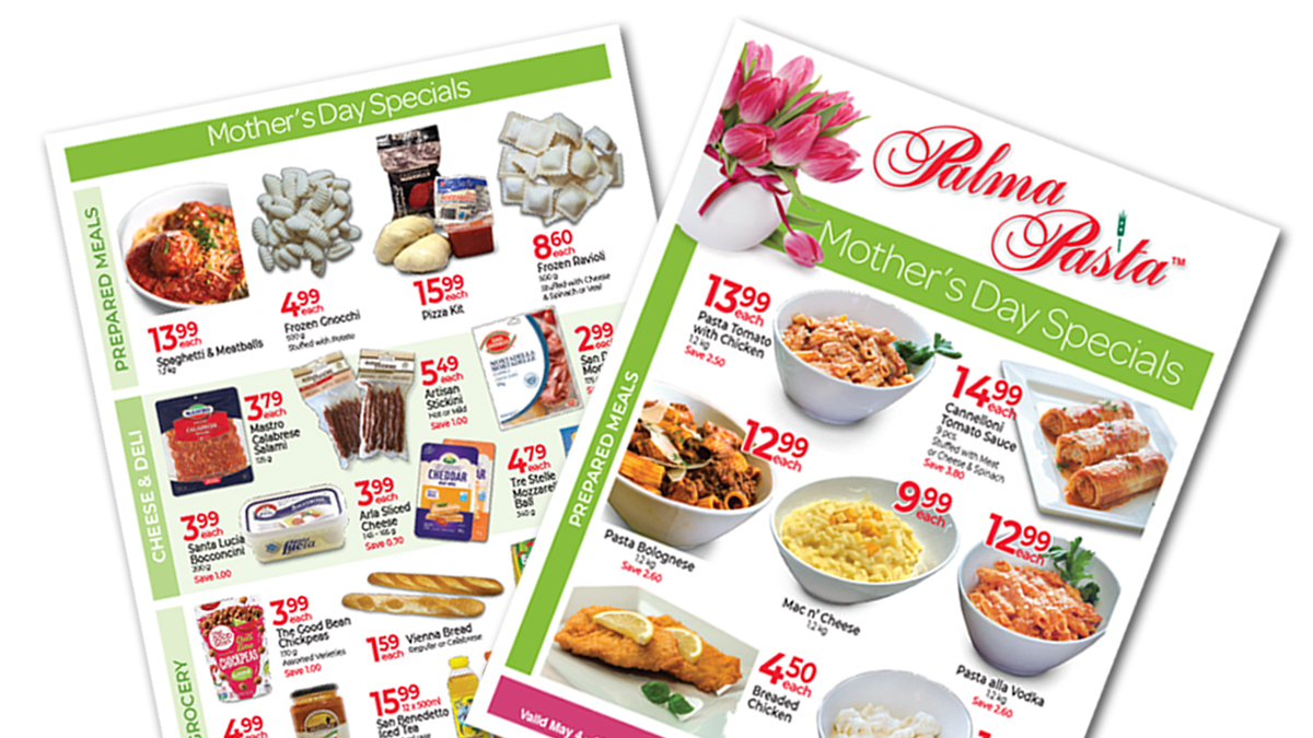 FRLGraphics's tweet photo. Getting ready for Mother’s Day with this flyer design for Palma Pasta. Happy Mother's Day to all Mothers! https://t.co/iAdOM2clWL