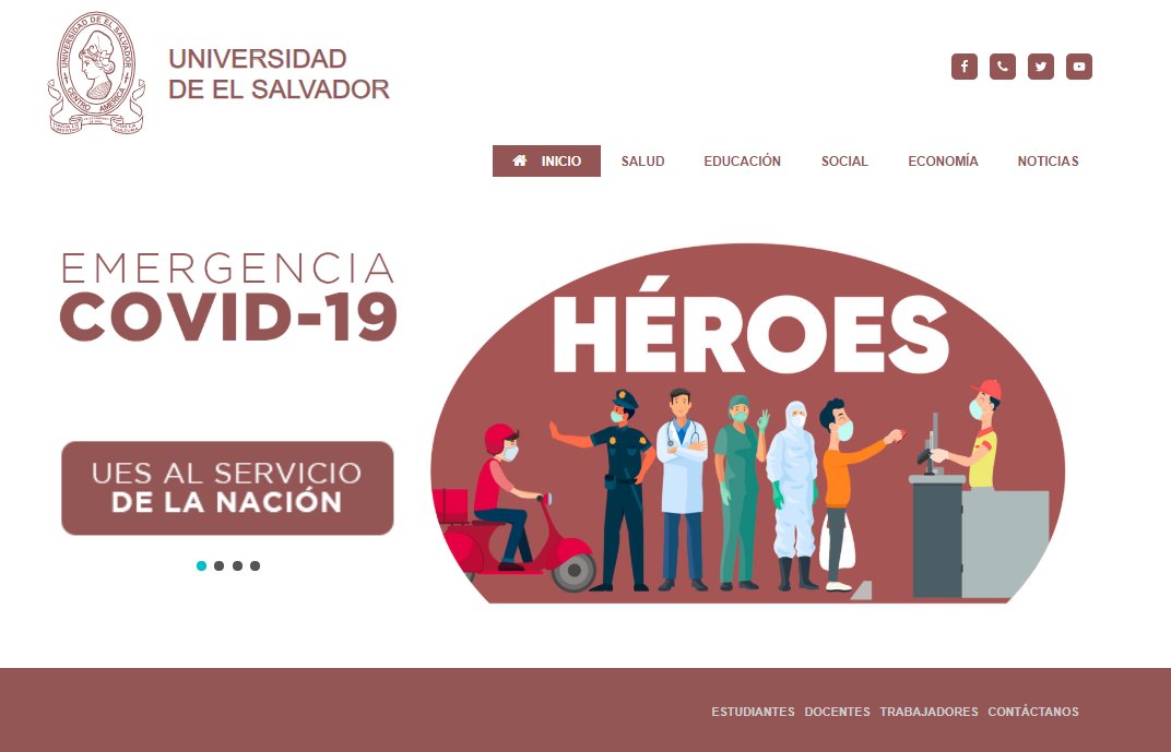 #UESalServiciodelaNación 📚🇸🇻
La <a href="/UESoficial/">Universidad de El Salvador - UES</a> ha habilitado el sitio web: covid19.ues.edu.sv con el objetivo de dar a conocer más información sobre la enfermedad provocada por el virus SARS-CoV-2.