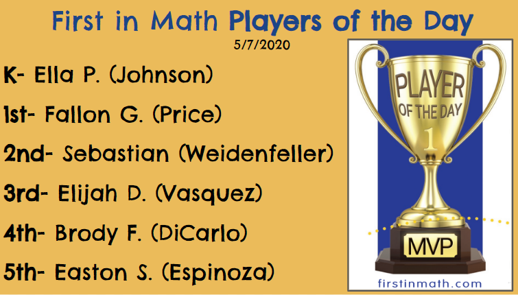 It's Fact Fluency Friday, and we have some old and new faces on our <a href="/FirstInMath/">First In Math</a> Players of the Day list here at <a href="/MahaffeyKISD/">Mahaffey Elementary</a>! We are proud of our Scotties!