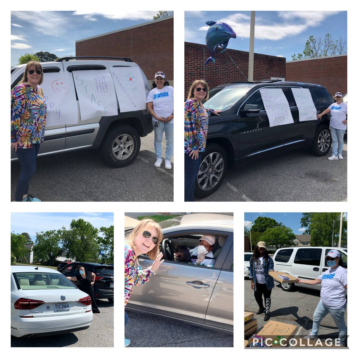 BayViewDolphin1's tweet photo. Today we celebrated our STAFF with a drive through appreciation gift hand-off! It was SO great to see everyone’s faces in real life! We miss you and hope this shows you just a fraction of how much we APPRECIATE you ALL! 🐬❤️@Cluster2ES @NPSchools https://t.co/7cBqzkZGxr