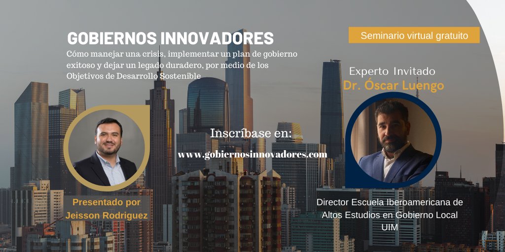 Comunicación Política, elecciones post-pandemia, nuevos modelos de formación para gobiernos Iberoamericanos. Mañana charla con @ogluengo de la <a href="/uimunicipalista/">UIM</a> y Profesor de la Universidad de Granada. Inscríbete en bit.ly/2L7S4L7