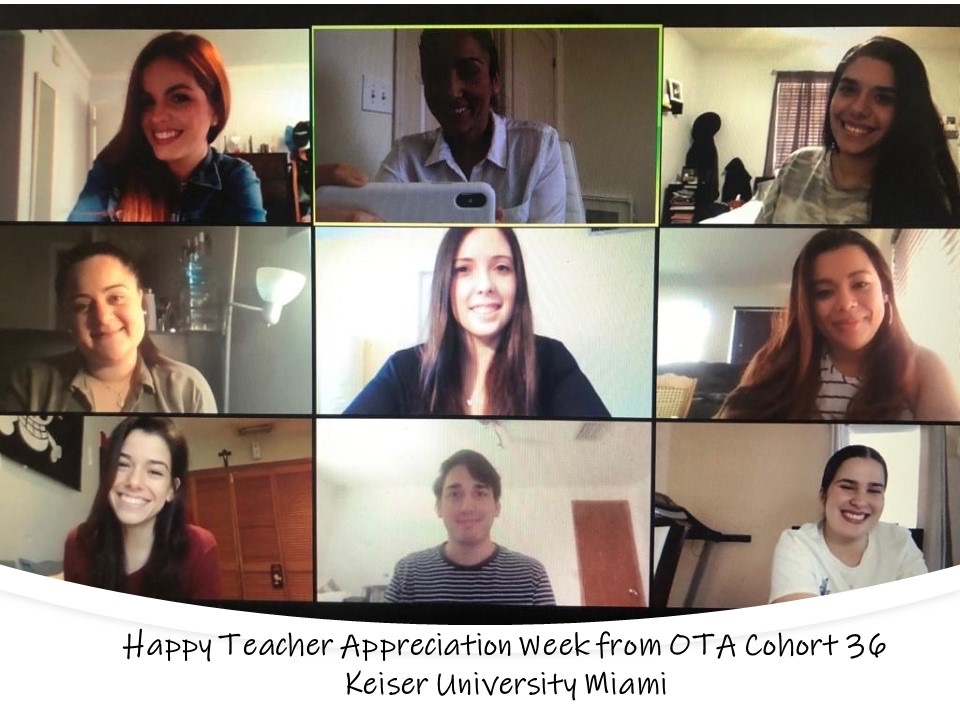 KeiserU's tweet photo. The #OccupationalTherapistAssistant students at KeiserU #Miami want to wish all our #FabulousFaculty a Happy Teacher Appreciation Week!
#TeacherAppreciationWeek #ThankATeacher #KeiserFaculty #KeiserMiami https://t.co/j59mfPBT14