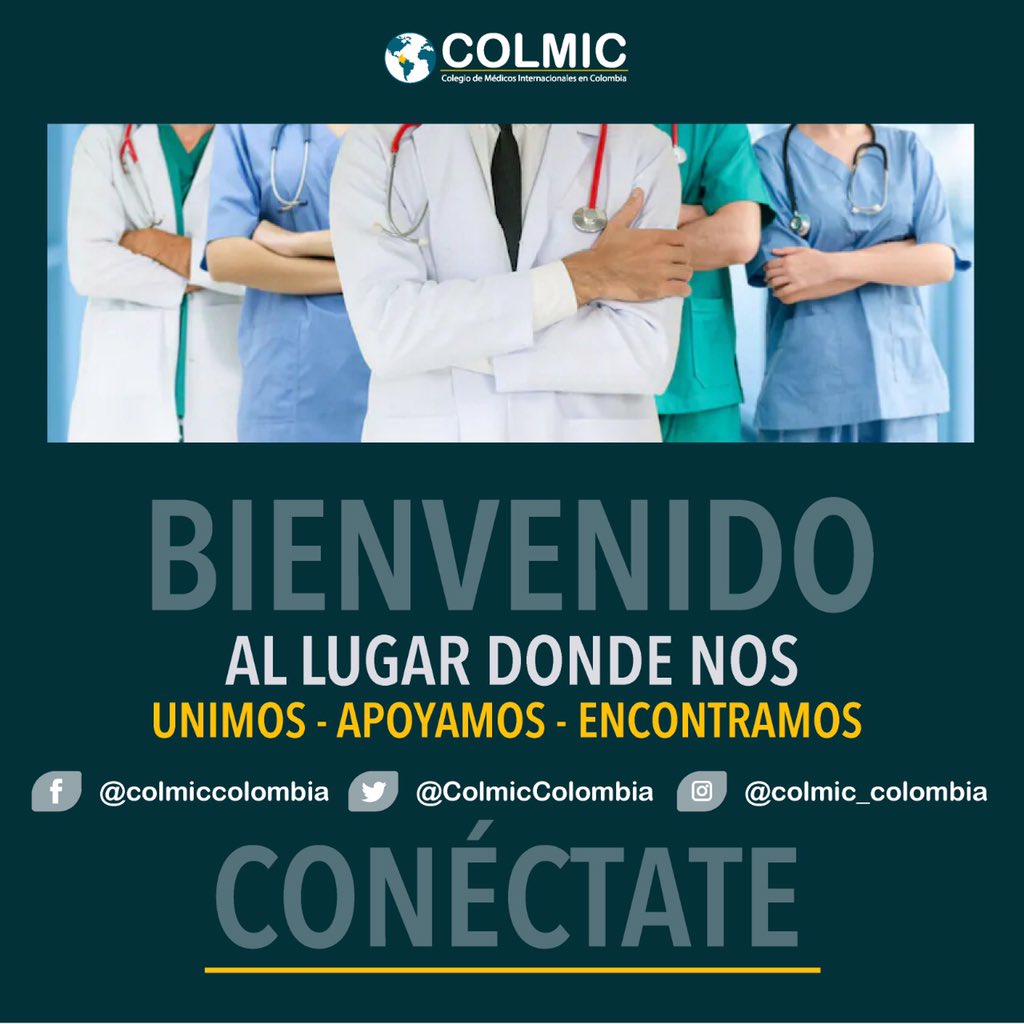 ColmicColombia's tweet photo. Te damos la 𝗕𝗶𝗲𝗻𝘃𝗲𝗻𝗶𝗱𝗮 a 𝗖𝗼𝗹𝗺𝗶𝗰 𝗰𝗼𝗹𝗼𝗺𝗯𝗶𝗮 Esta es una organización sin ánimo de lucro, donde nos proyectamos como un Colegio de Médicos Internacionales diferente. Nuestra misión es y será apoyarte desde el momento que regresas a Colombia. https://t.co/VjTYEHHFqB