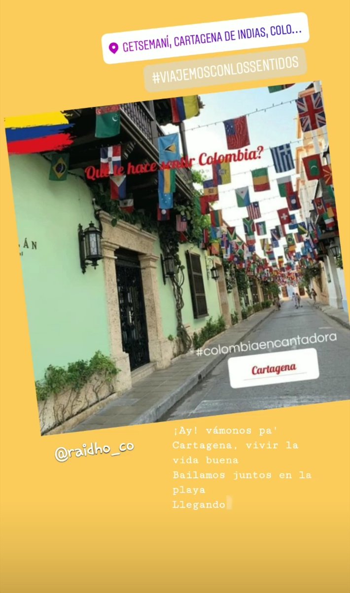 Raidho_co's tweet photo. ¿Qué te hace sentir Colombia?
Unas cocadas,una fruta fresca y música,una noche de rumba o una comida romántica esto nos hace sentir Cartagena, una de las ciudades ventana de nuestro turismo¿A ti, qué te produce esta ciudad?Viajemos con los sentidos
#esperaunpocoportusueño https://t.co/fyGifE1UGf