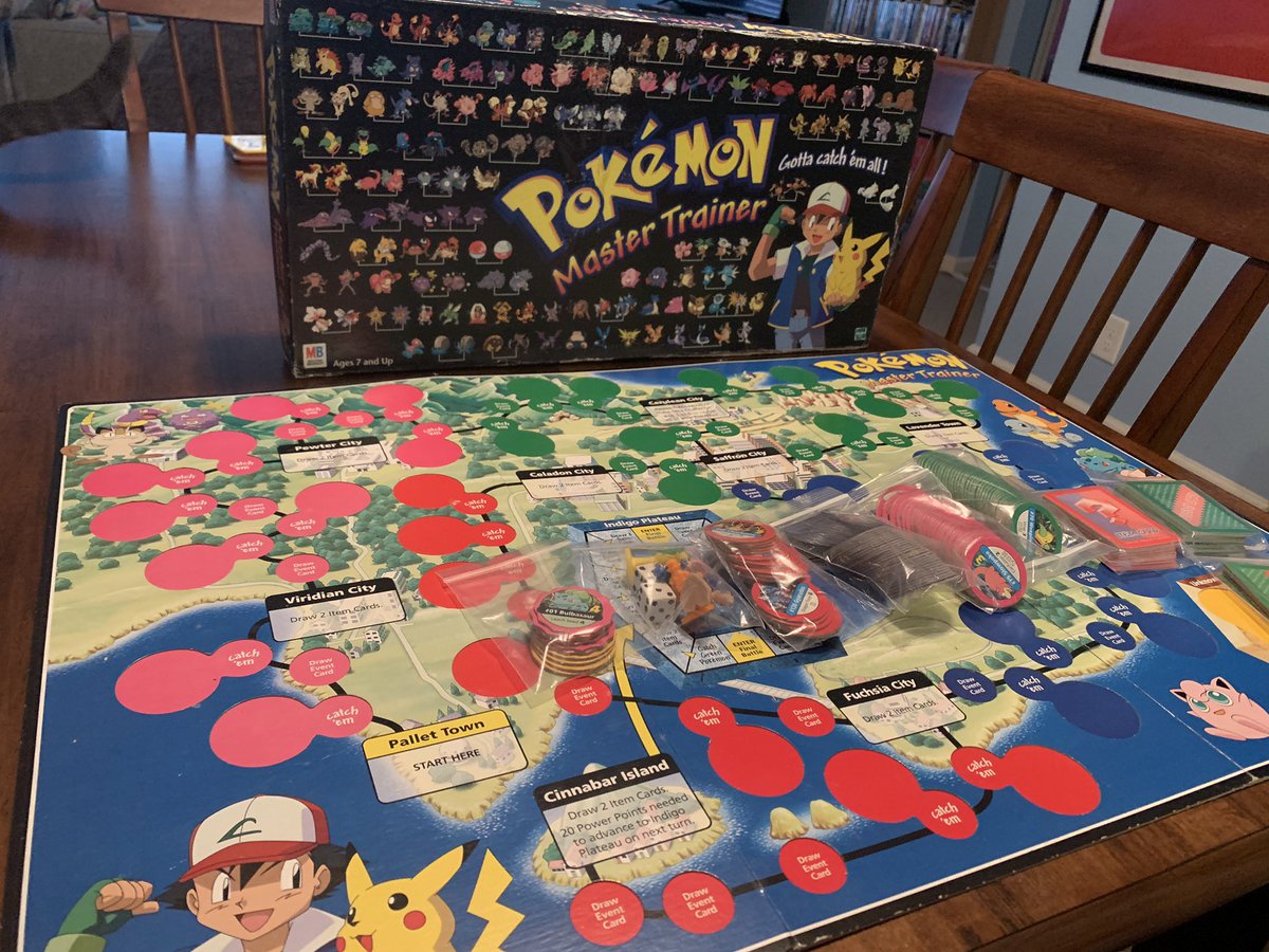 larrymatovina's tweet photo. Just got 1999’s hottest board game in the mail today. Hey @AchievementHunt - who wants to become a Pokémon Master once we go back to work? https://t.co/TDbuXHQJfr
