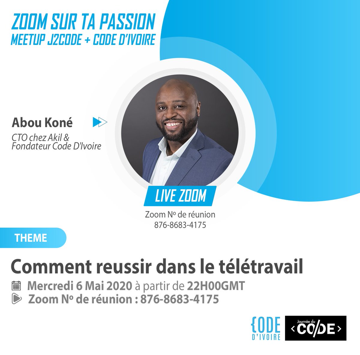 Comment réussir dans le télétravail ?

" Vous êtes payés et évalués en fonction de votre contribution a l’équipe." <a href="/abookone/">Abou Kone</a>
#J2Code #ZoomSurTaPassion <a href="/codedivoire/">Code d'Ivoire</a>