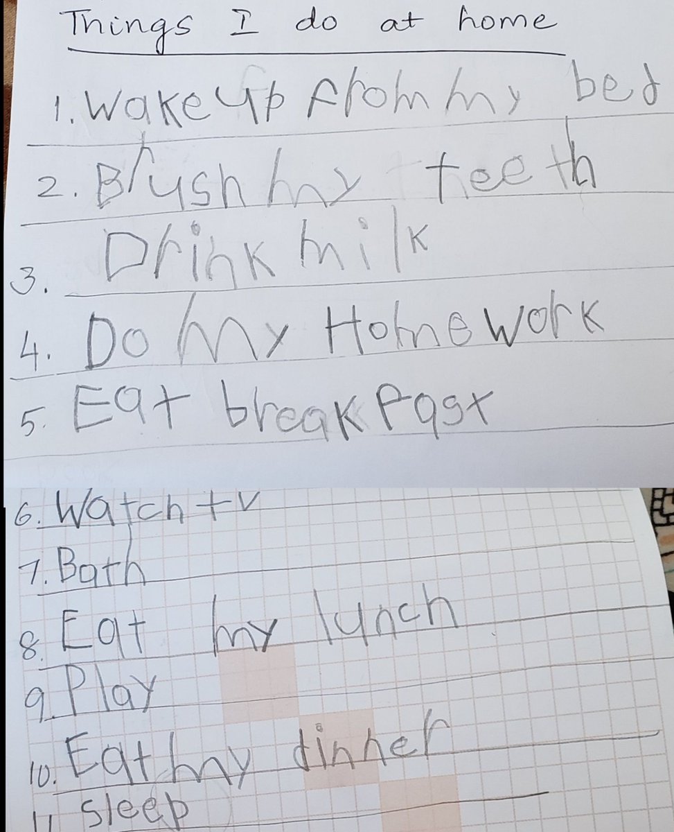 Some samples of our students' daily schedule, at home or at school #remotelearning