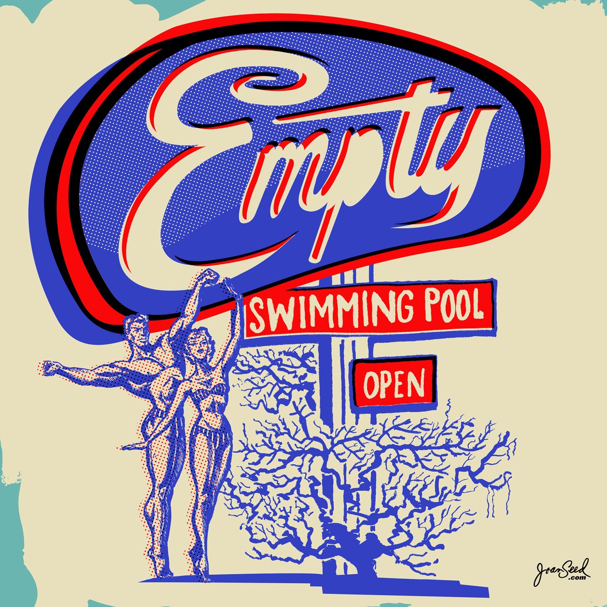 JoanSeedStudio's tweet photo. Getting psyched up for summer... 😜🌊 𝙭𝙅𝙤𝙖𝙣 
#covidart #hardtimes #expectations
#JoanSeed #allarewelcome #americanart #contemporaryrealism #RetroArt #madeinmontreal #faitauquebec #emptypool #retrodesign #wordart #reality #deconfinement #graphictees #tshirtslovers https://t.co/ap3y8fYU2X